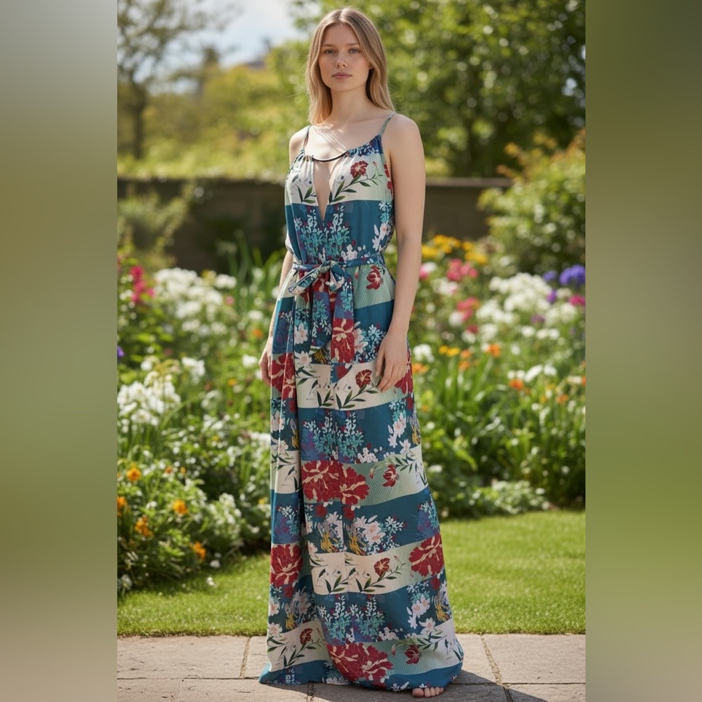 LennyNiemeyer  size 12 Floral Maxi Dress with Tie Waist